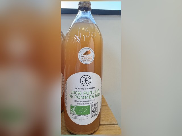 Pur jus de pommes bio, Les Jardins de Brière