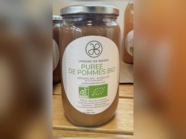 Purée de pommes bio, Les Jardins de Brière