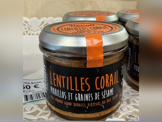 Lentilles corail, piquillos et graines de sésame, Hénaff