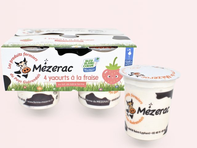 Yaourts à la fraise, Ferme de Mézerac